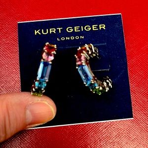 Kurt Geiger NWT Rainbow Crystal Hoops
